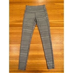Athleta grey/white stripe leggings